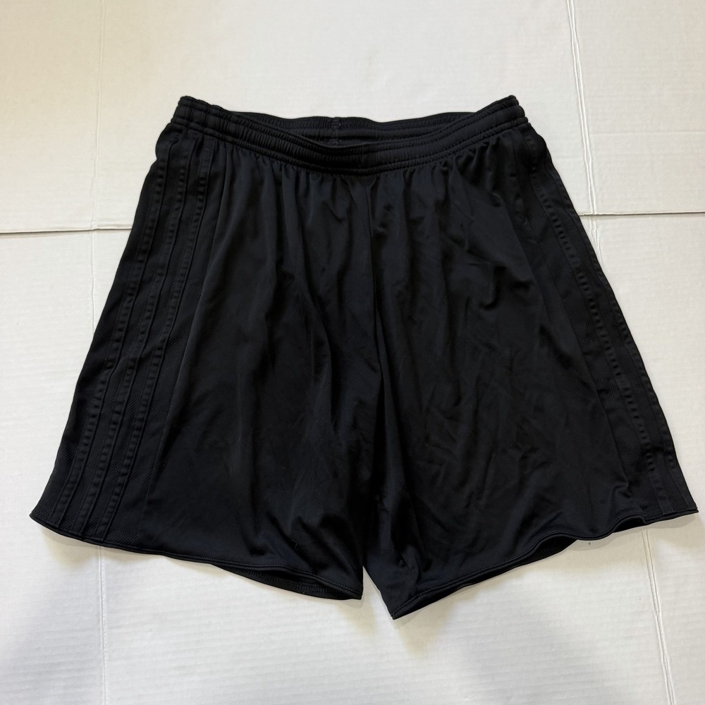Adidas Climacool Black 3 Stripes Soccer Shorts Mens Medium Y2K Athletic